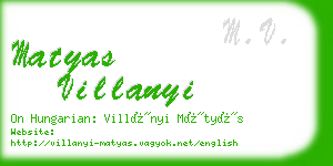 matyas villanyi business card